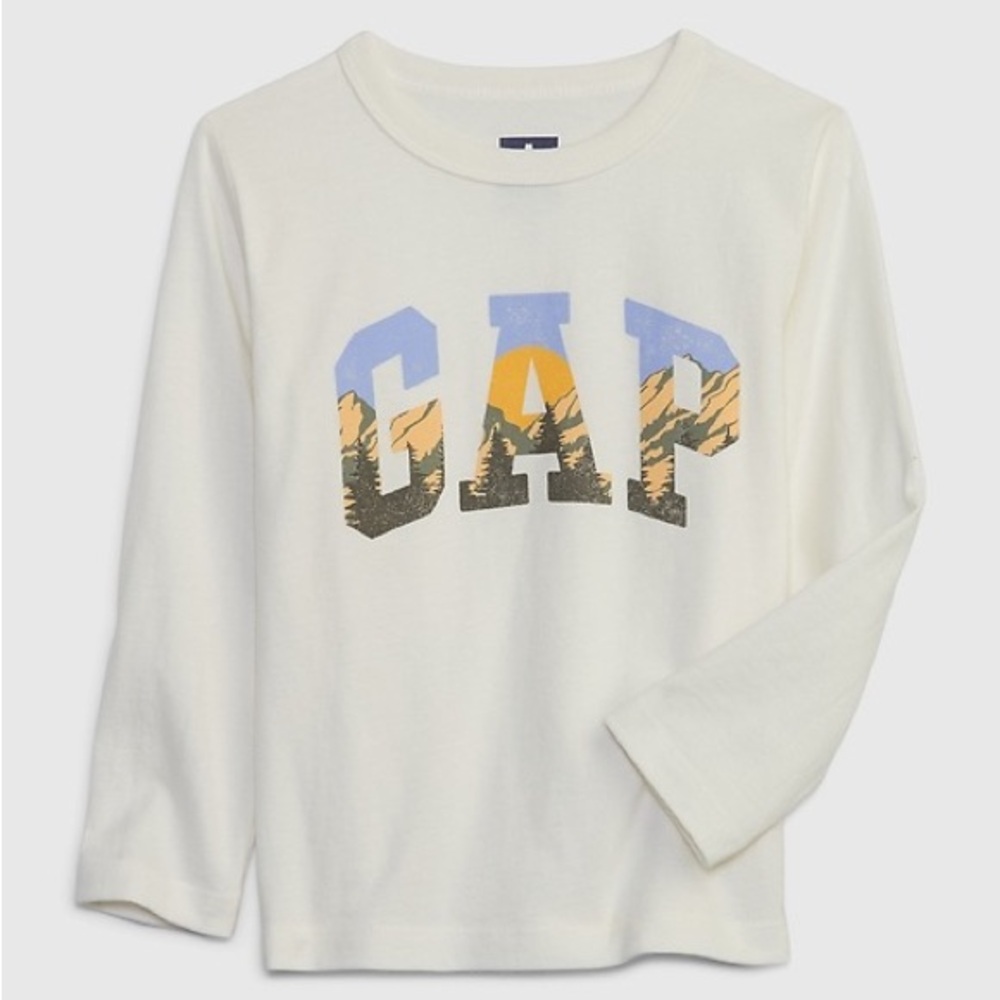3T Gap Long Sleeve Shirt, Mountains, Outdoors, White, Toddler Clothing f…